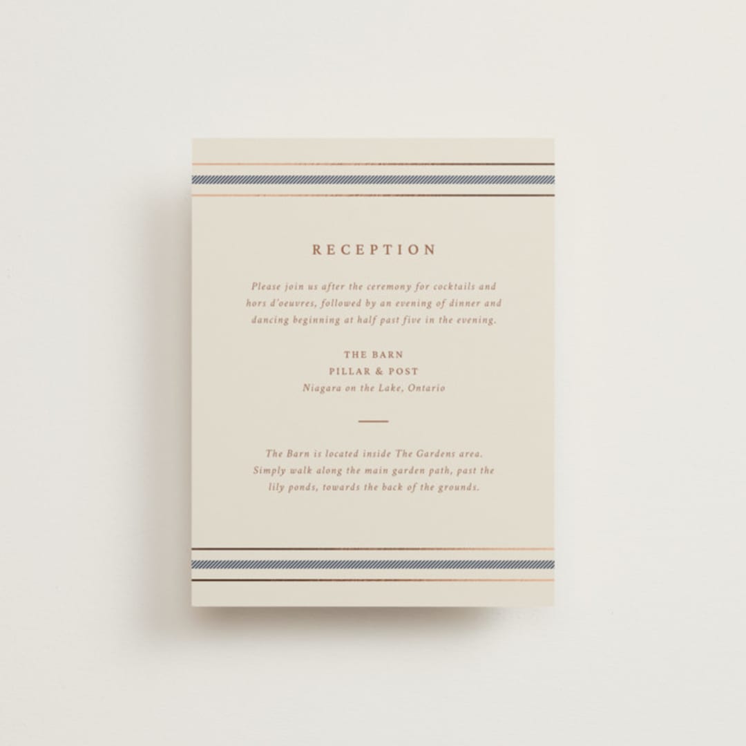 "Equestrian" - Reception Cards in Midnight by Sam Dubeau - Front