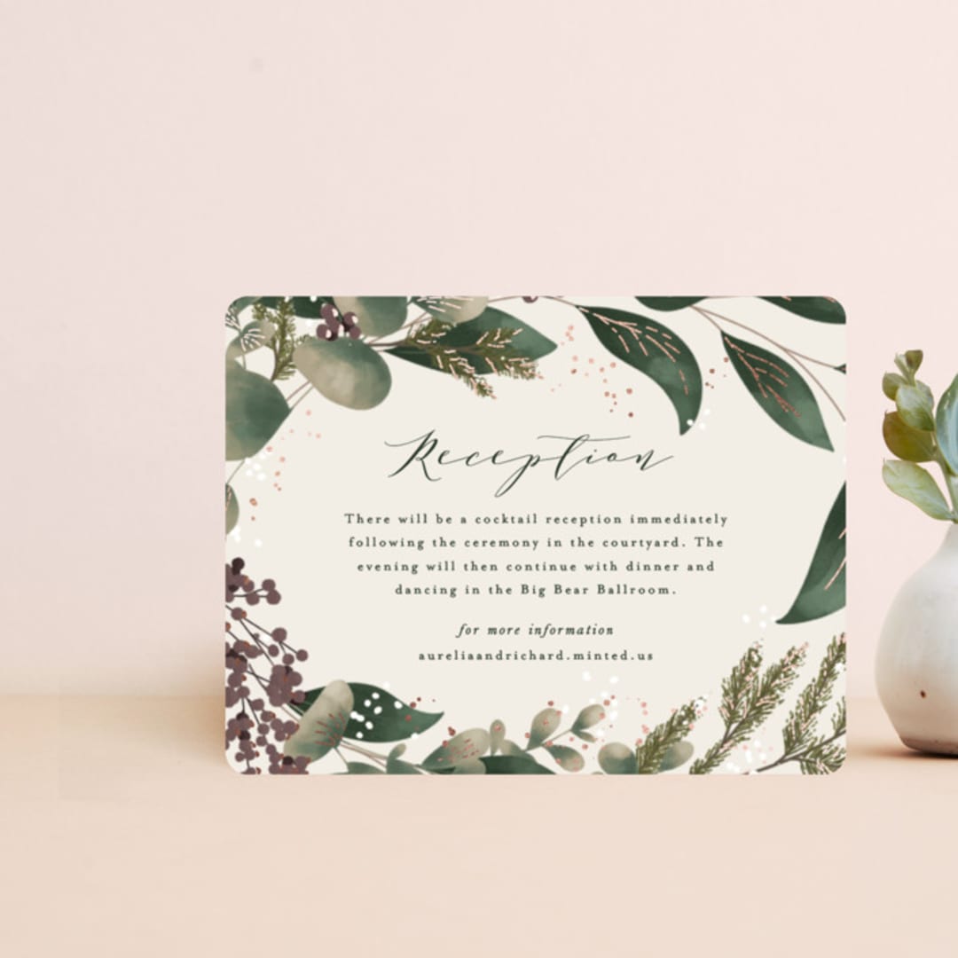 "evergreen" - Reception Cards in Shamrock by Leah Bisch - Front