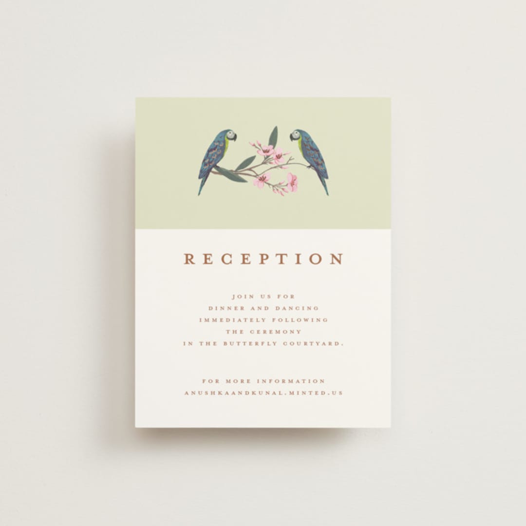 "Royal Wedding" - Reception Cards in Pista by Teju Reval - Front