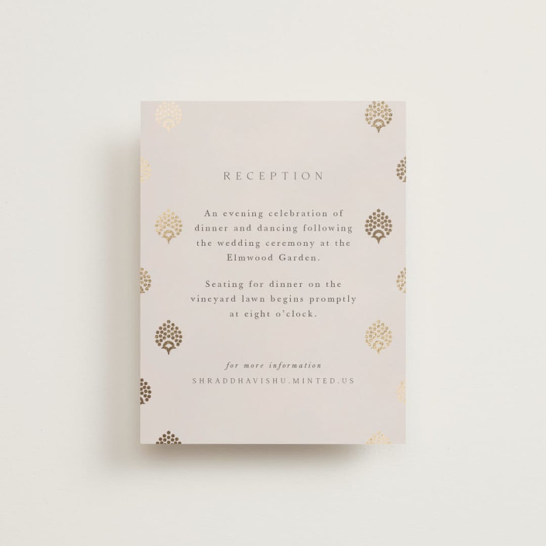 "Shraddha" - Reception Cards in Celestial by Deynaaz Daraei - Front