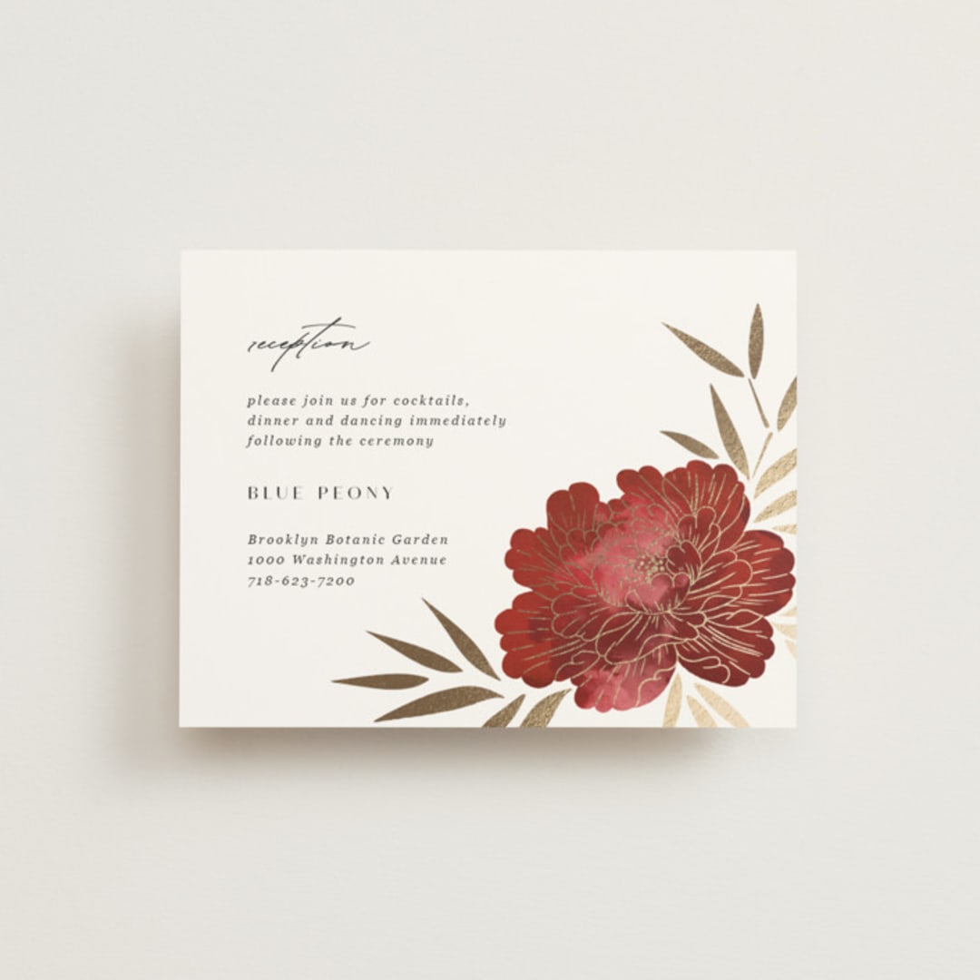 Peonies & bamboo leaves