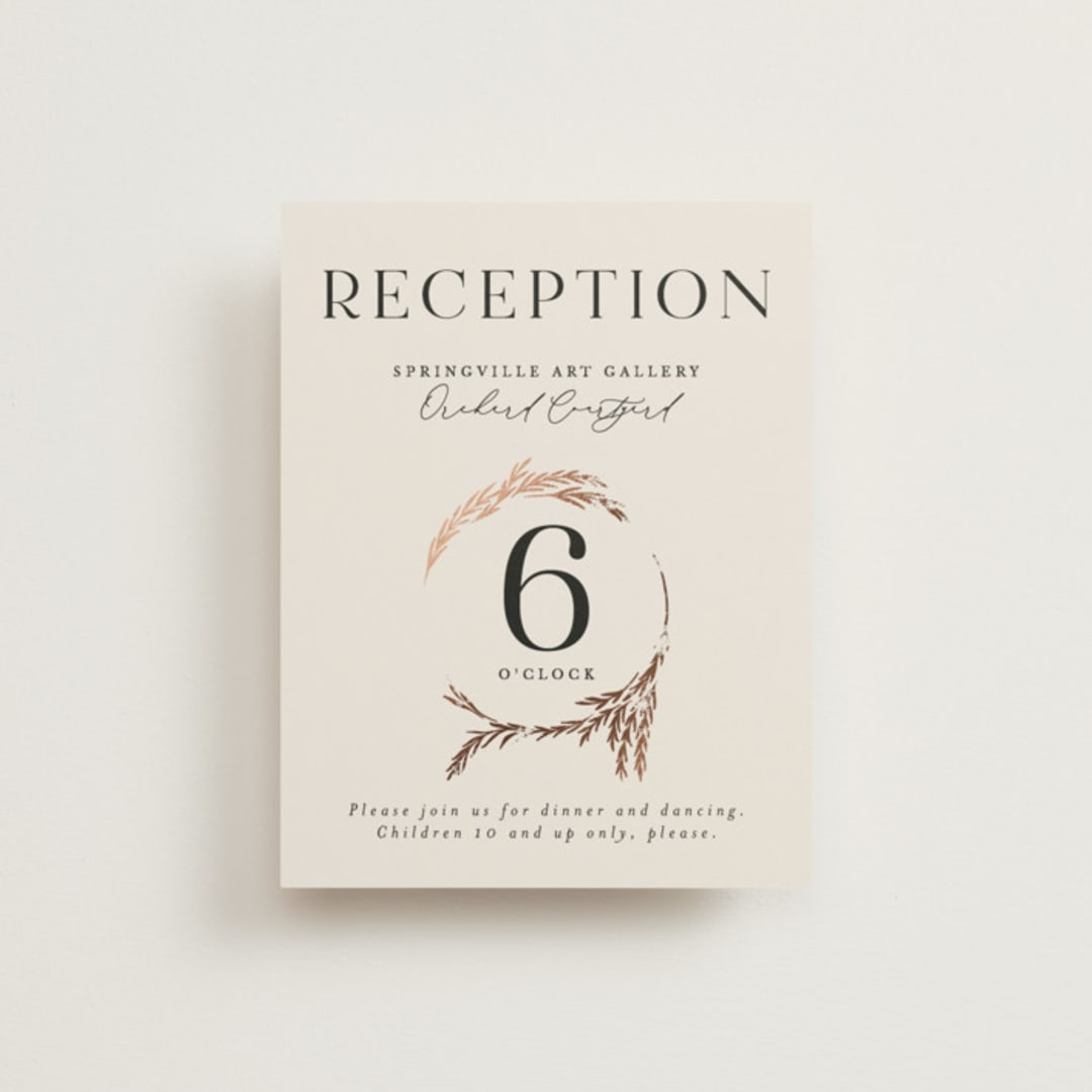 "Locket" - Reception Cards in Pearl by Erin L. Wilson - Front