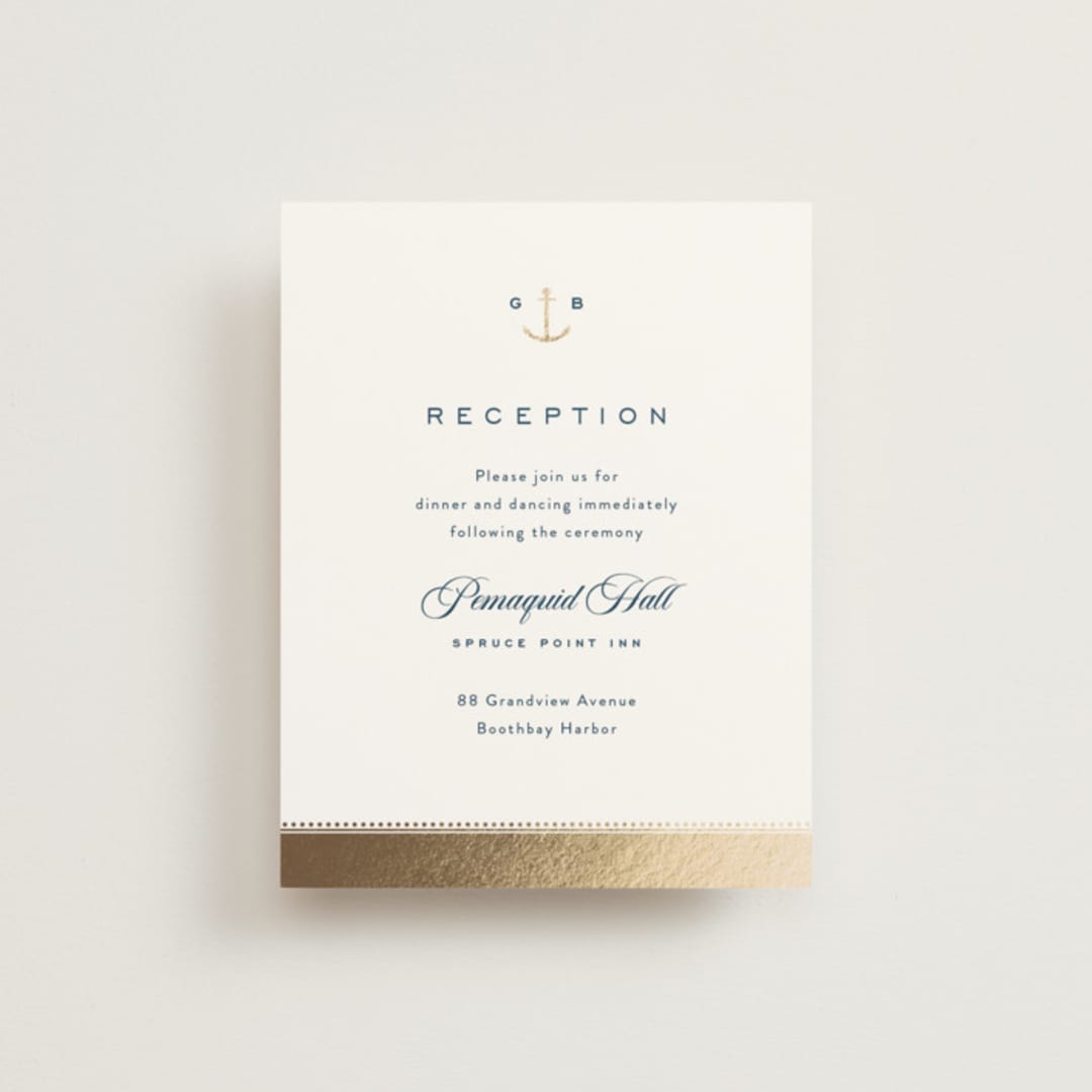 "Anchored" - Reception Cards in Royal Navy by Olivia Raufman - Front