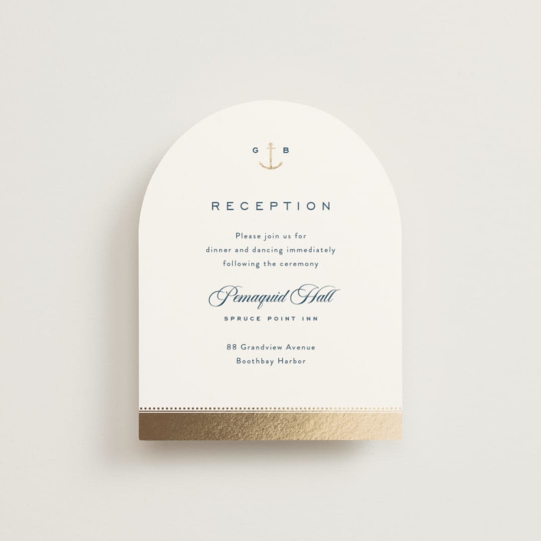 "Anchored" - Reception Cards in Royal Navy by Olivia Raufman - Front
