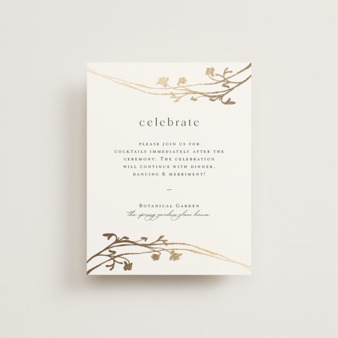 "Floral Enlace" - Reception Cards in Blanc by Pati Cascino - Front