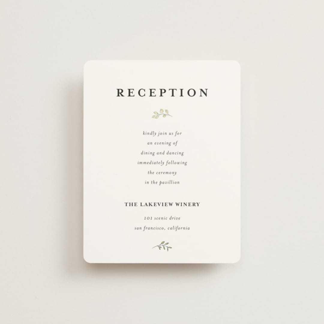"Monogramed Arch" - Reception Cards in Mojito by Susan Moyal - Front