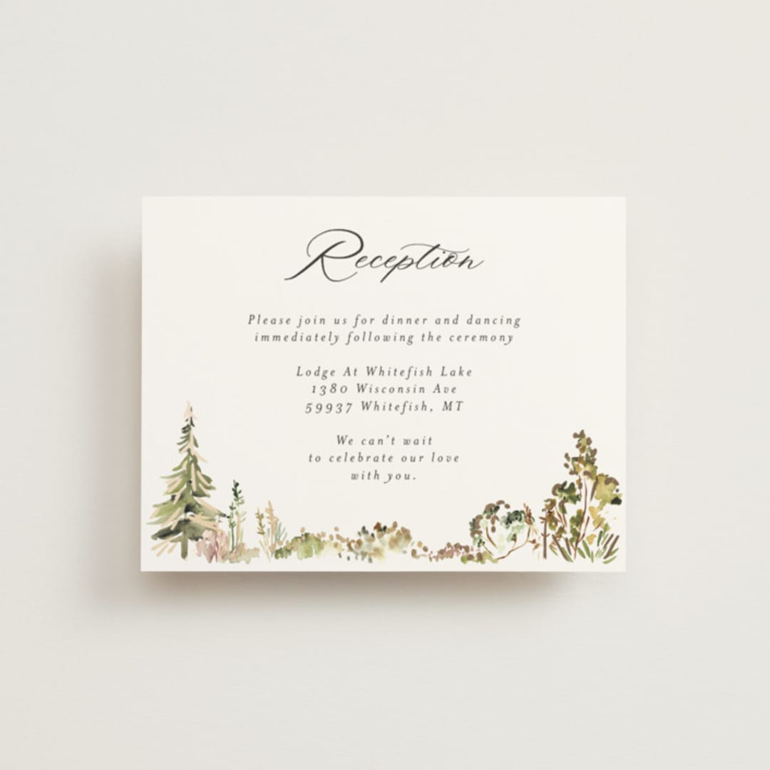 "Great Outdoors" - Reception Cards in Forest by Petra Kern - Front