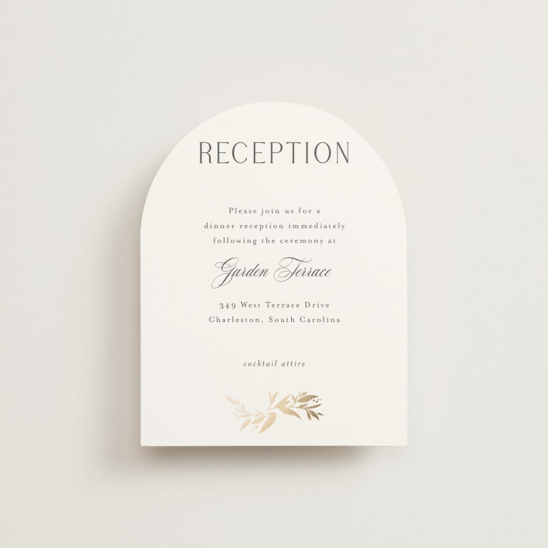 "Vining" - Reception Cards in Chantilly by Jessica Williams - Front