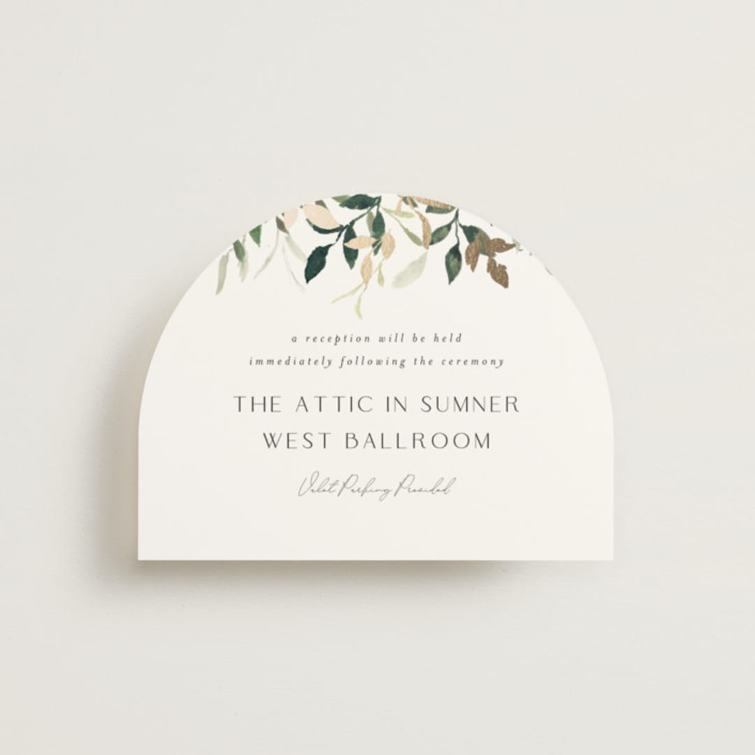 "Garden Serenity" - Reception Cards in Greenery by Itsy Belle Studio - Front