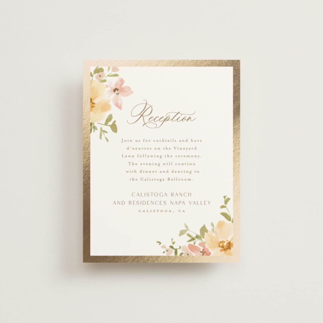 "Jardin" - Reception Cards in Carnation by Everett Paper Goods - Front