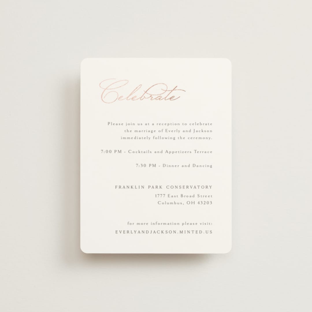 "Eternal" - Reception Cards in Snow by Kaydi Bishop - Front