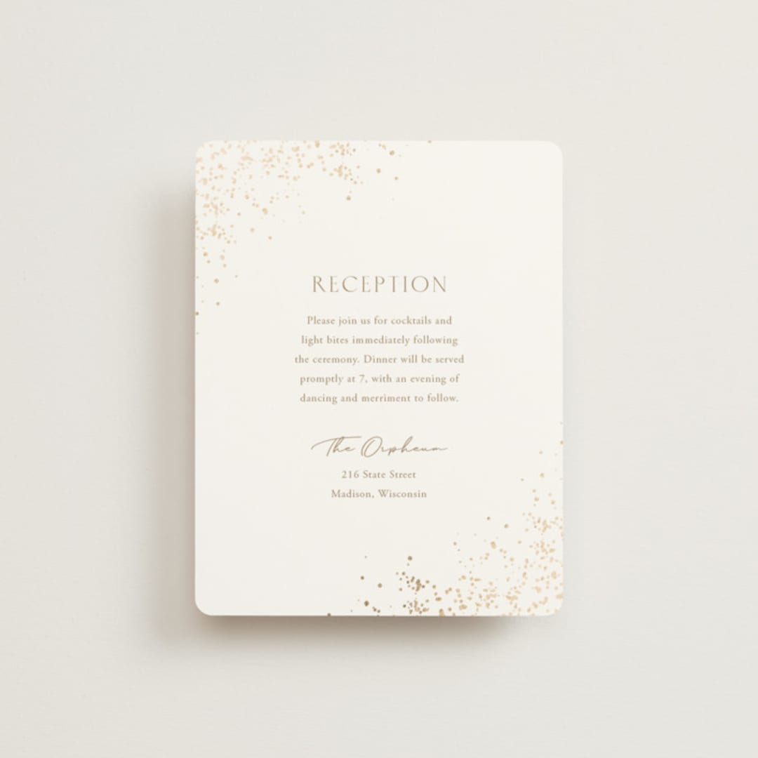 "Effervescent" - Reception Cards in Dove by Meggy Masters - Front