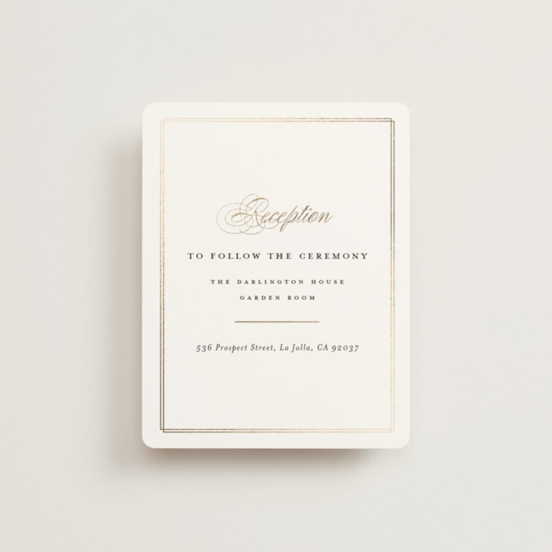 "Timeless" - Reception Cards in Linen by Erica Krystek - Front