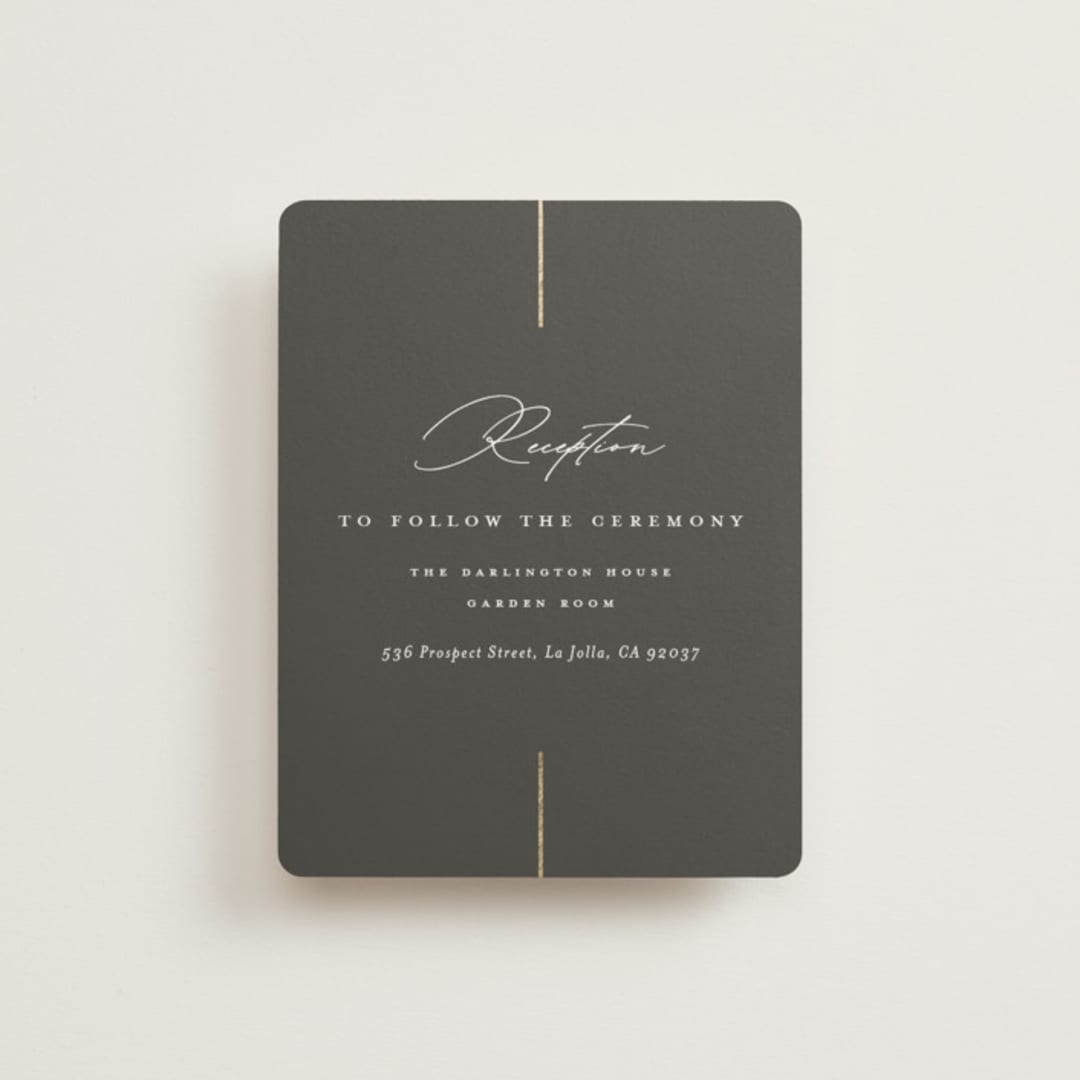 "Formal lines" - Reception Cards in Iron by Erica Krystek - Front