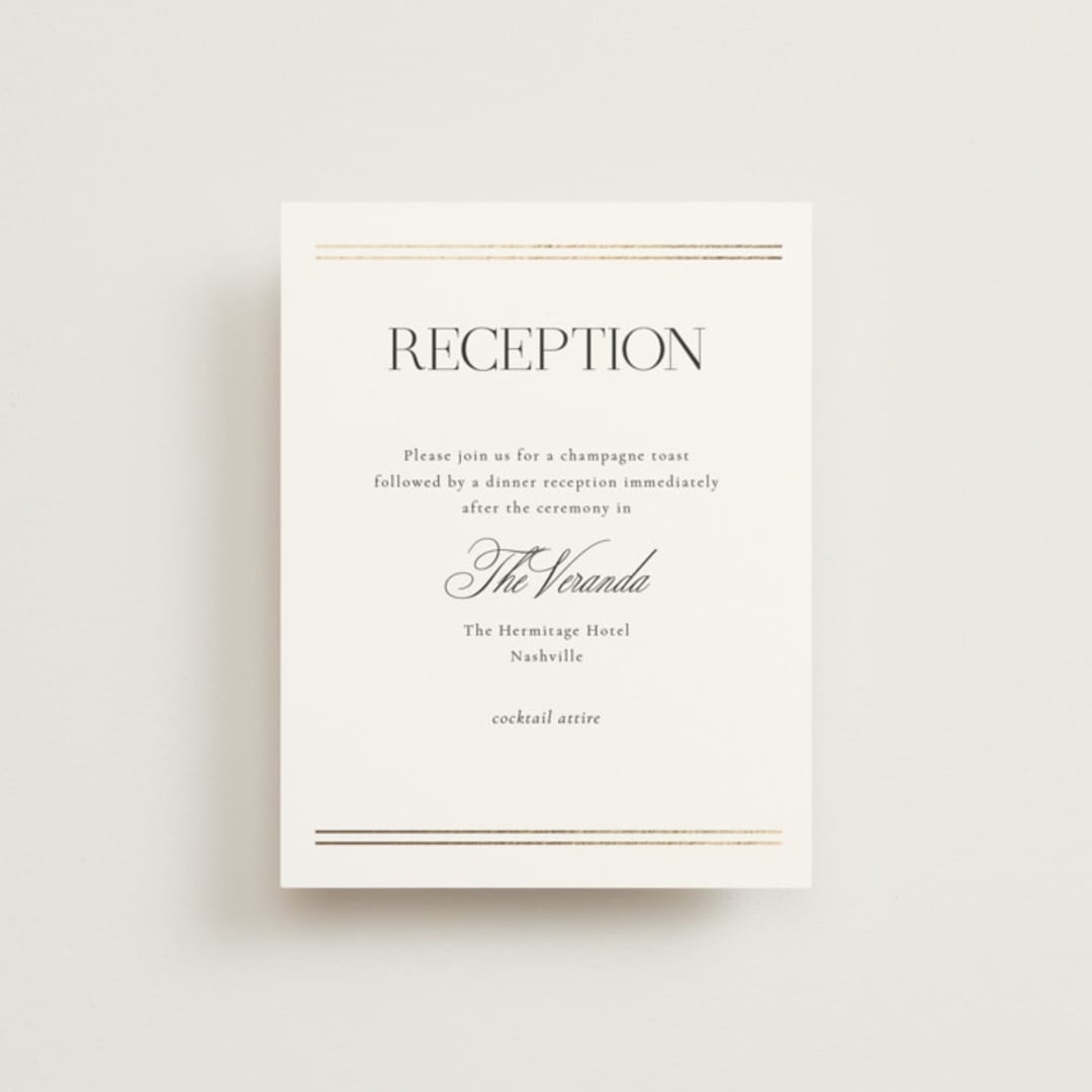 "Fineline" - Reception Cards in Spun Sugar by Jessica Williams - Front