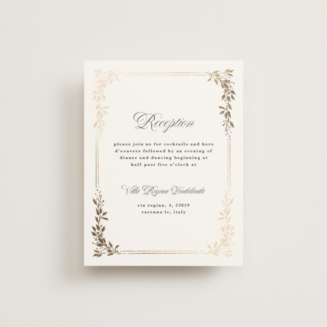 "Lake Como" - Reception Cards in Diamond by Kate Ahn - Front