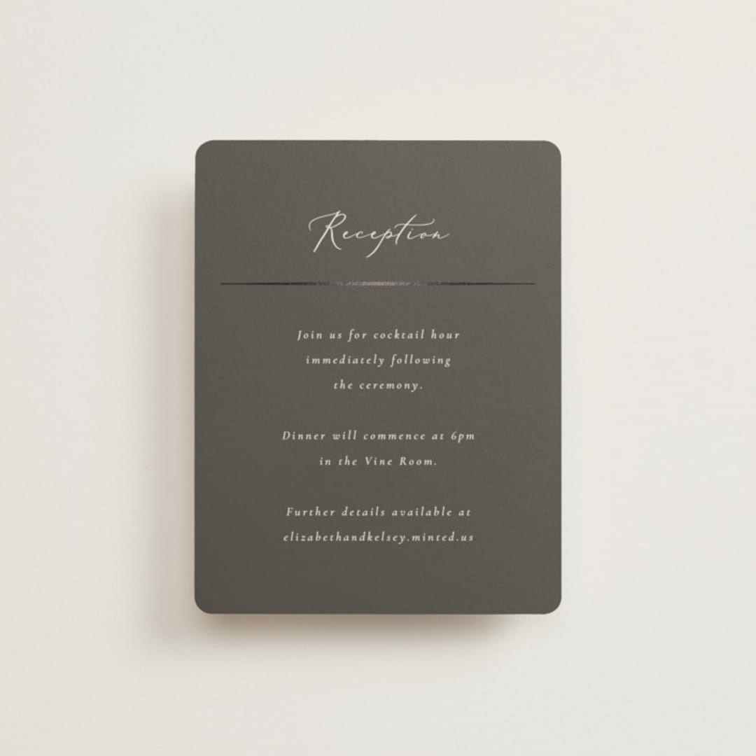 "Bow" - Reception Cards in Tuxedo by Corinne Malesic - Front