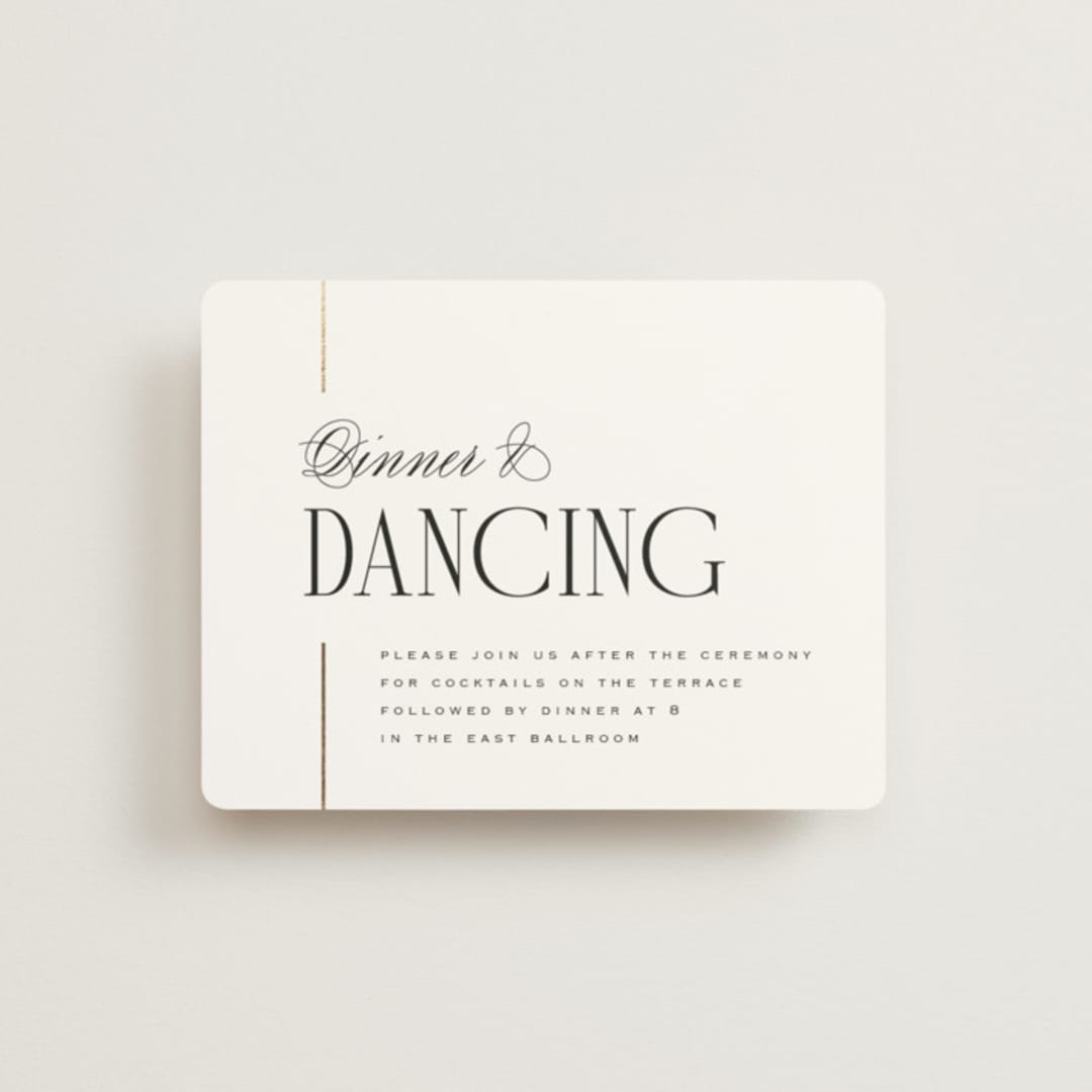"Linear" - Reception Cards in Silk by Laura Hankins - Front