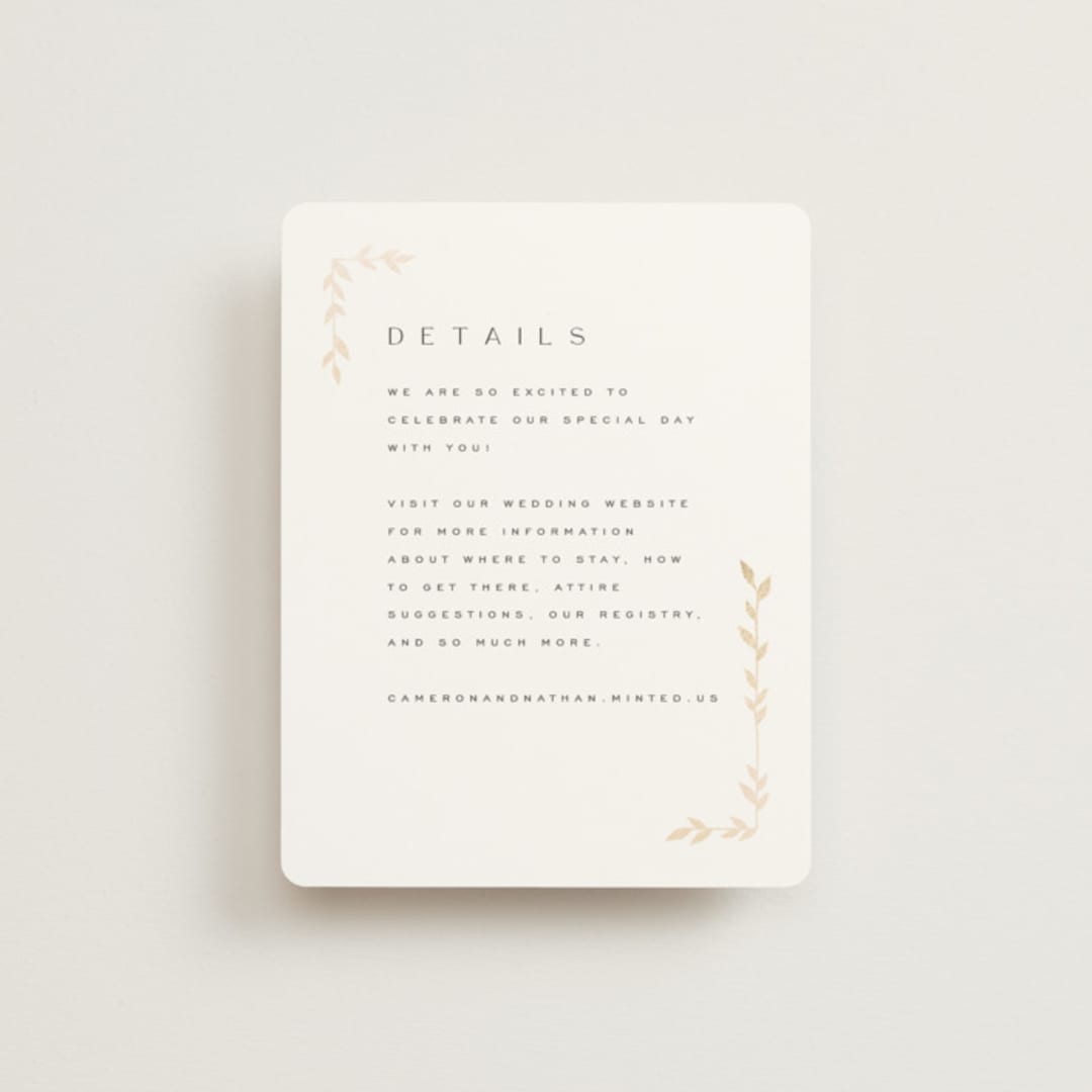 "Courtyard" - Reception Cards in Lily by Owl and Toad - Front