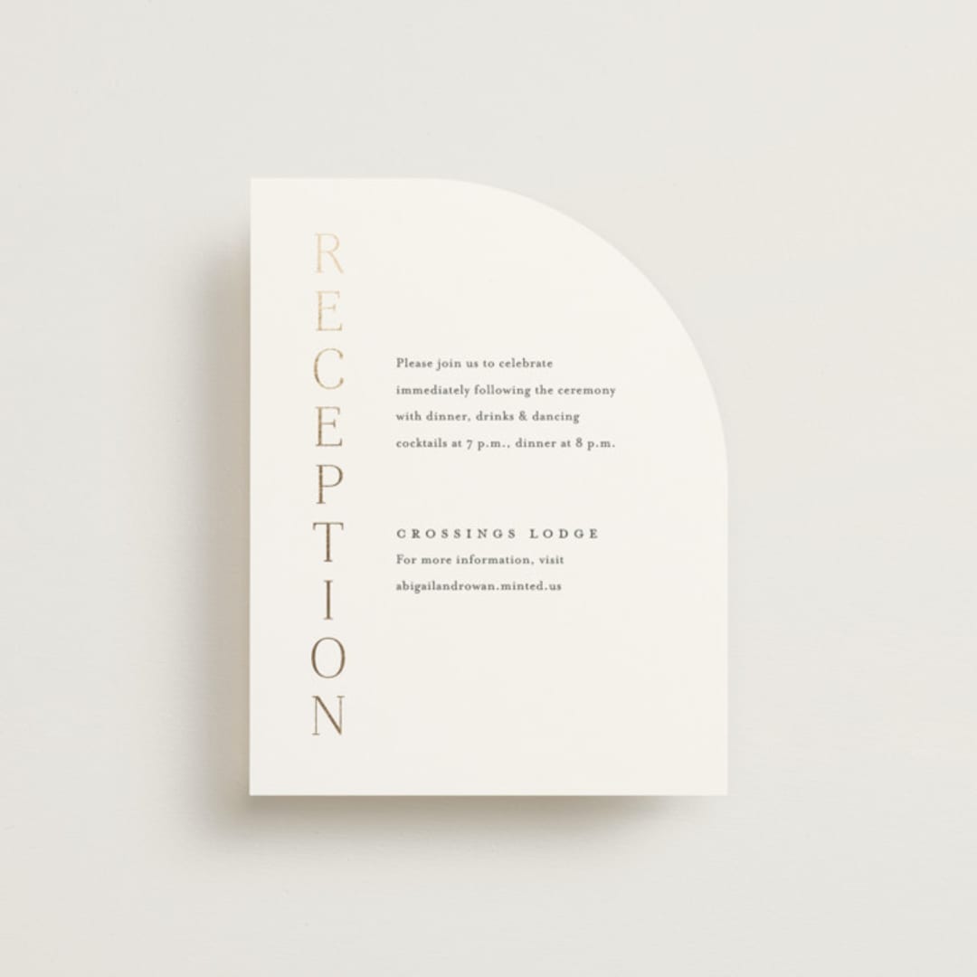 "Initialed" - Reception Cards in Chantilly by Jessica Williams - Front