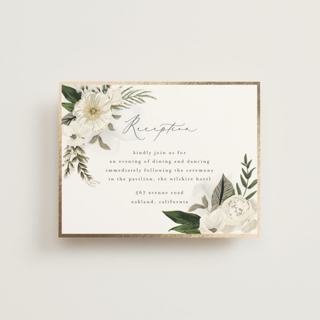 "Classic Love" - Reception Cards in Vanilla by Susan Moyal - Front