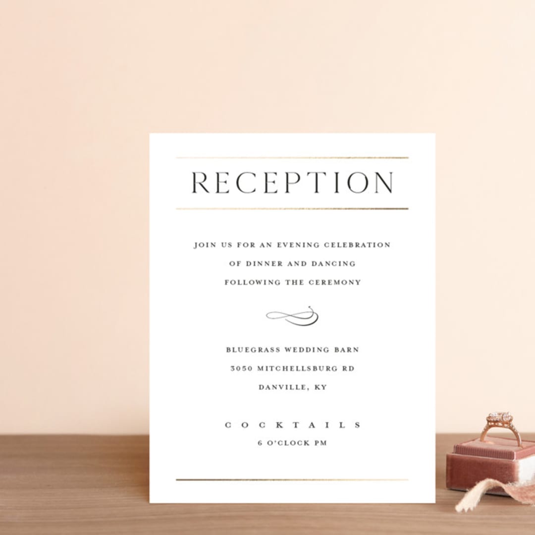 "Heard the news" - Reception Cards in Cotton by Stacey Meacham - Front