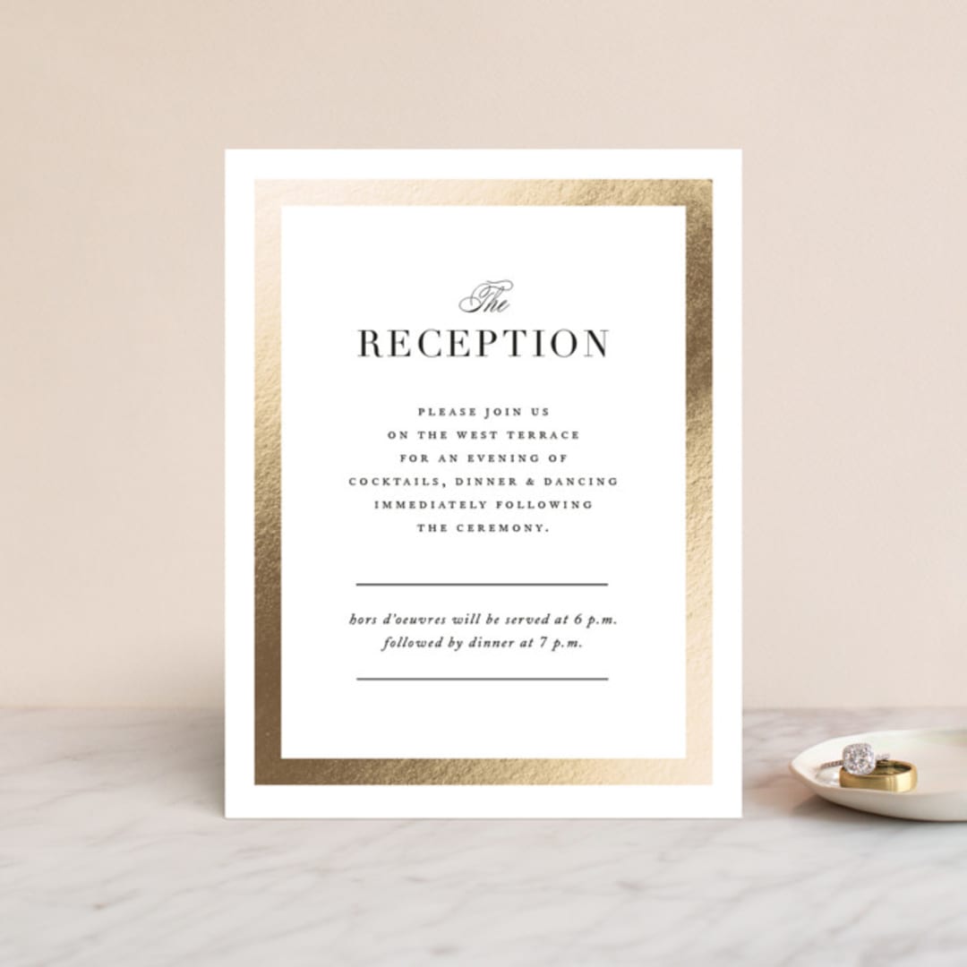 "Deluxe" - Reception Cards in Tuxedo by Jennifer Postorino - Front