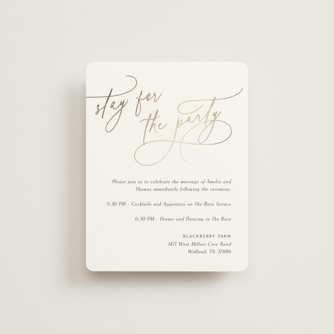 "The Wedding" - Reception Cards in Marshmallow by Kaydi Bishop - Front