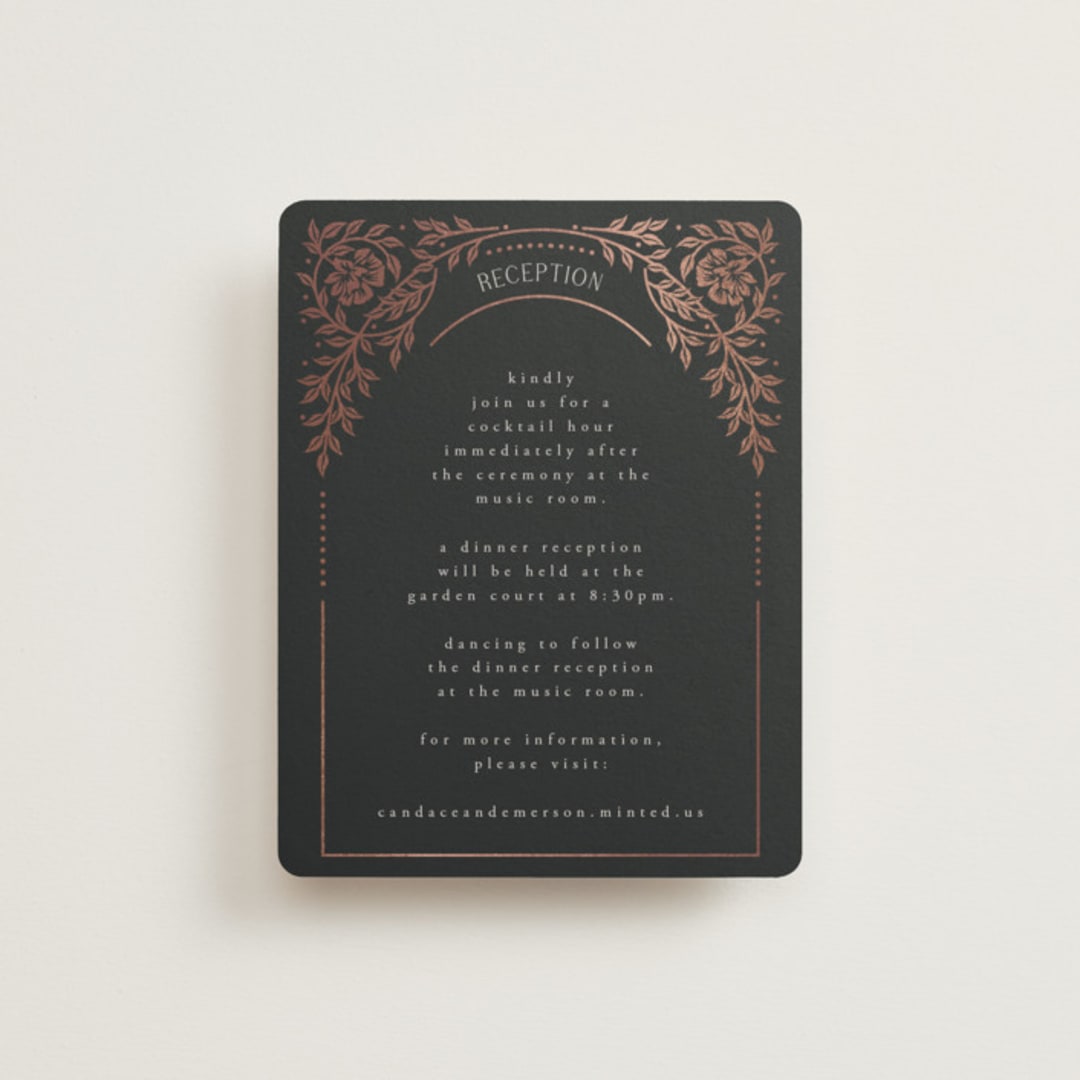 "Gilded nouveau frame" - Reception Cards in Onyx by Ana de Sousa - Front