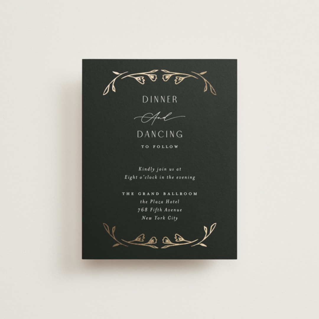 "Majesty" - Reception Cards in Onyx by Nicoletta Savod - Front