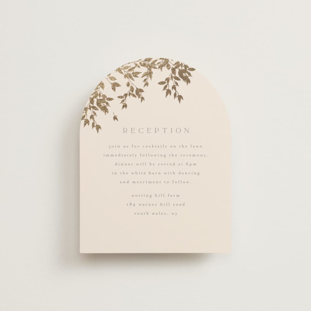 "Everly" - Reception Cards in Latte by Kristie Kern - Front