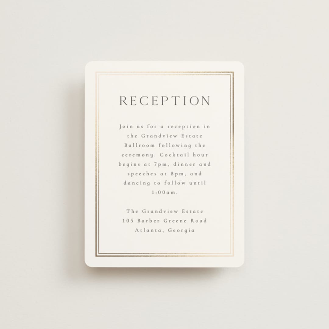 "Lustre" - Reception Cards in Cloud by Nicole Walsh - Front