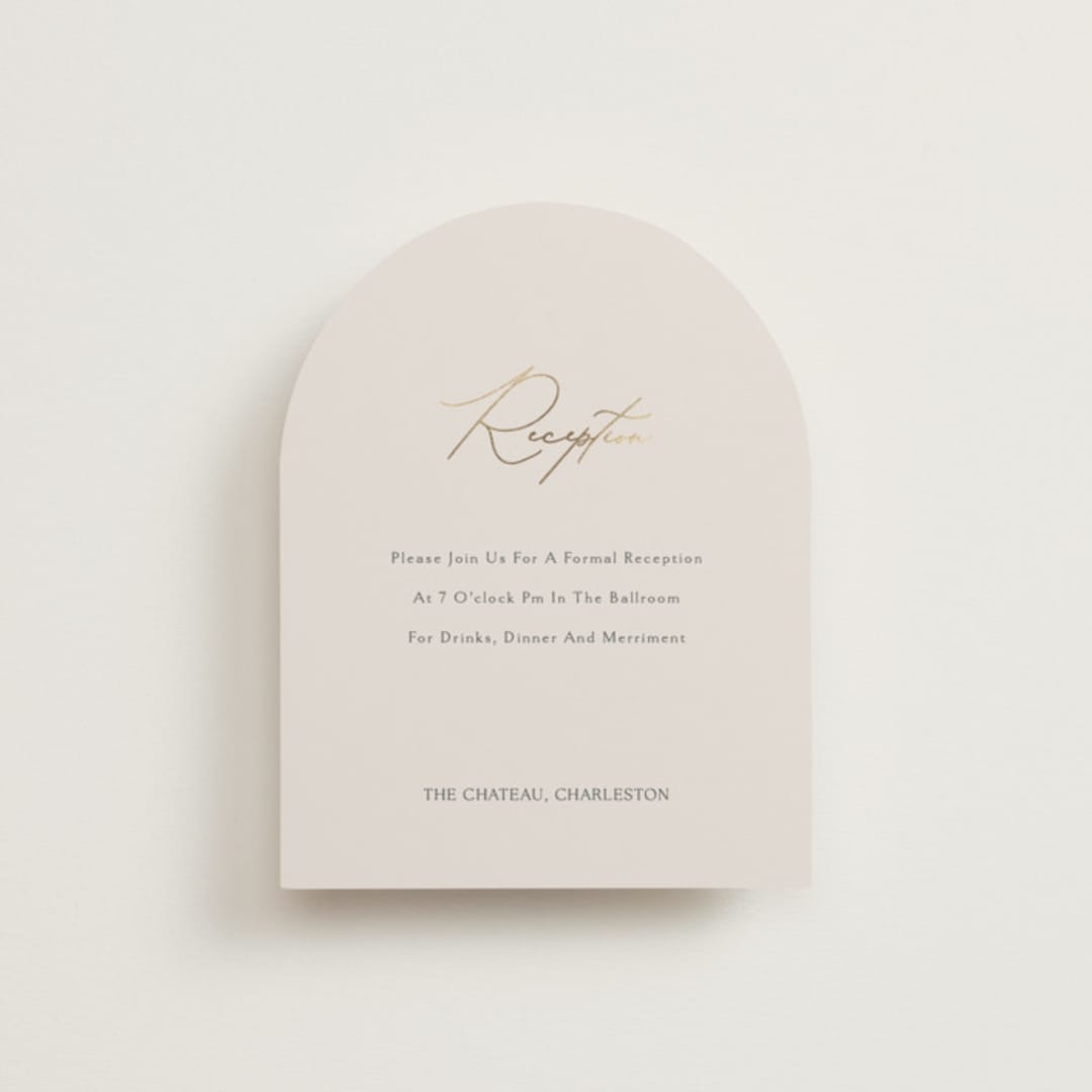 "Eloquent" - Reception Cards in Ivory by Angela Thompson - Front