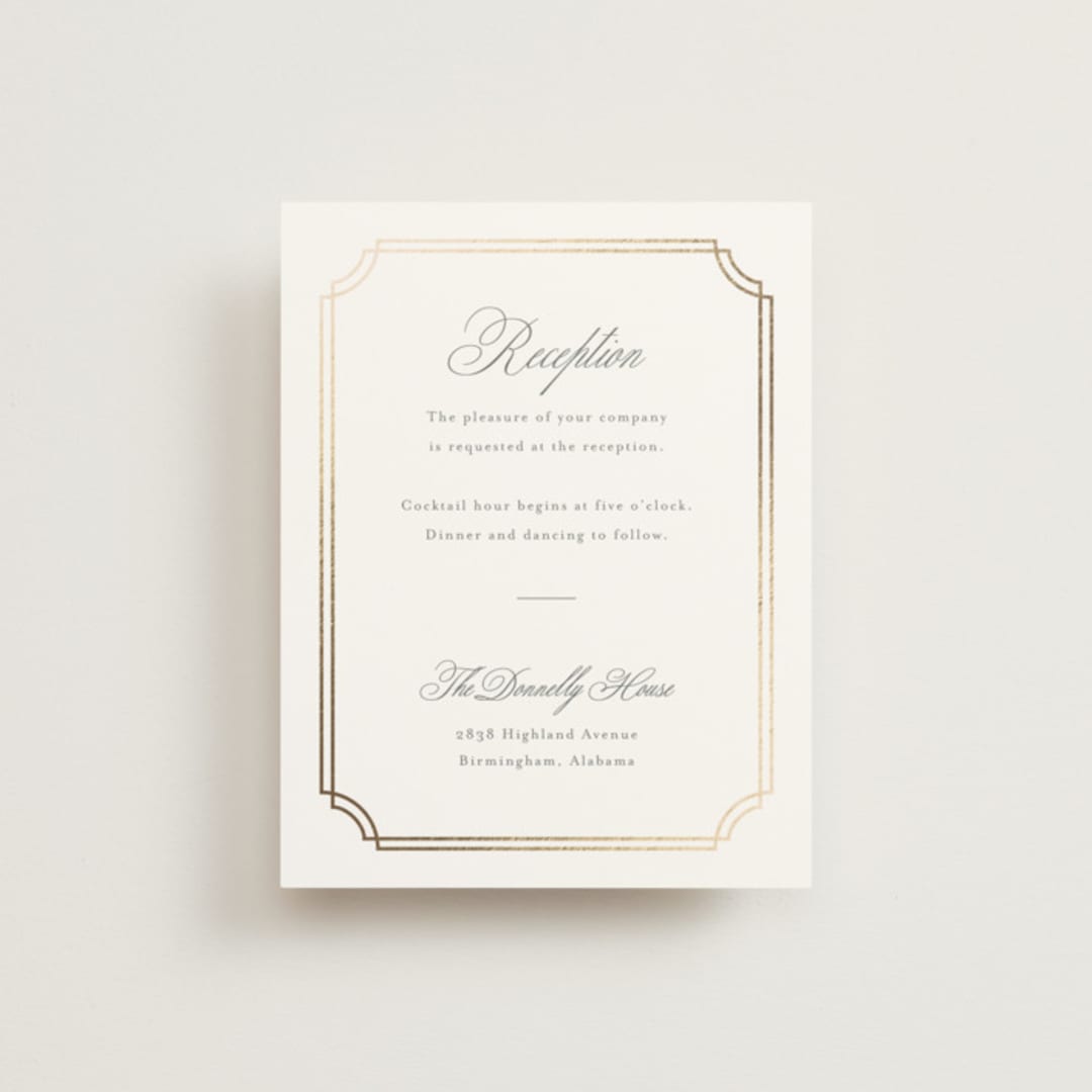 "Formally" - Reception Cards in Mist by Sarah Brown - Front