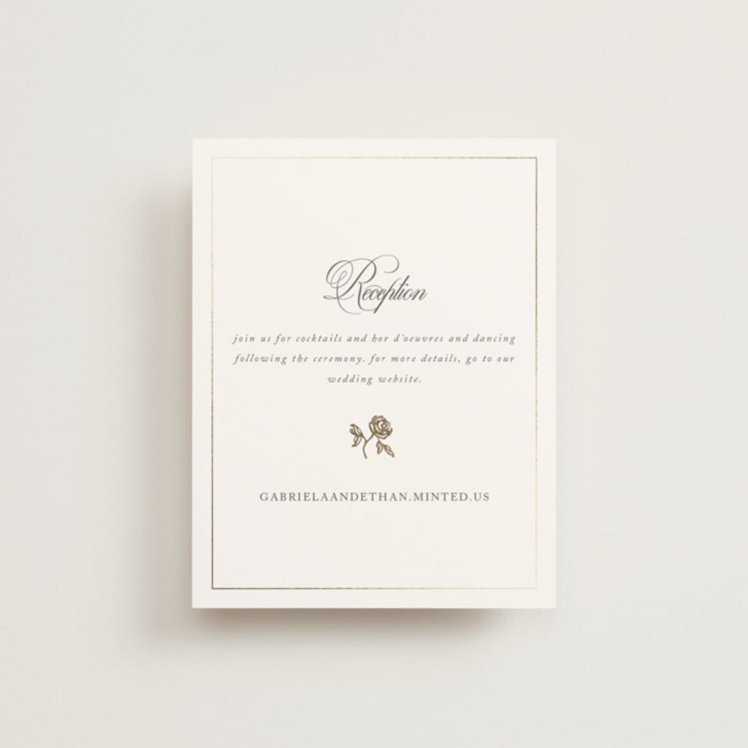 "Here With You" - Reception Cards in Classic Bride by Design Lotus - Front