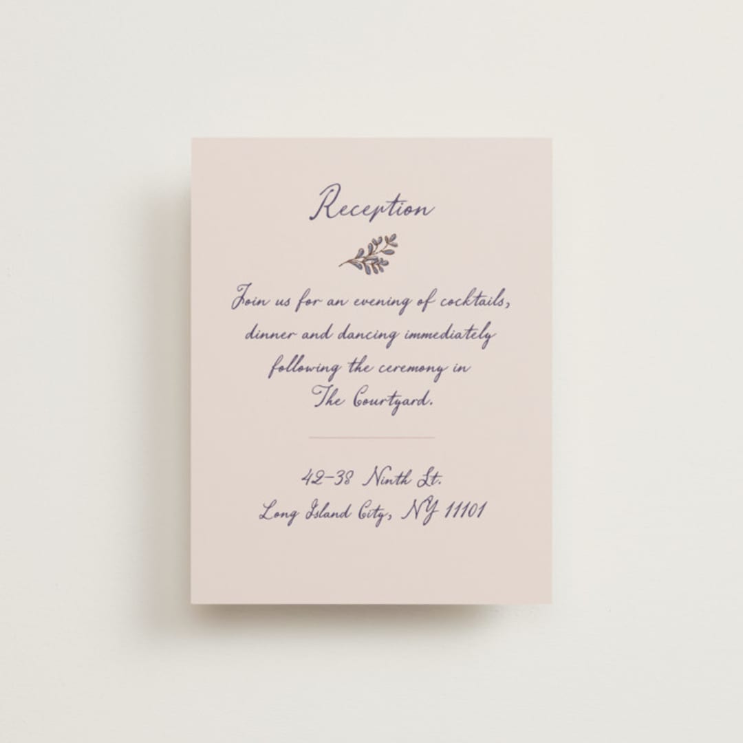 "Together in Bloom" - Reception Cards in Wisteria by Monika Konieczna - Front