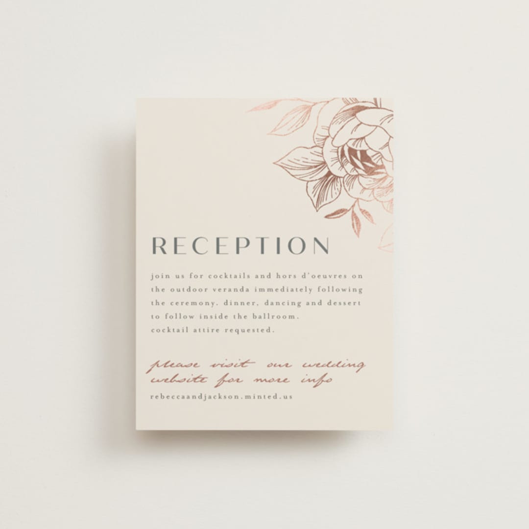 "Lovely" - Reception Cards in Creme by Stardust Design Studio - Front