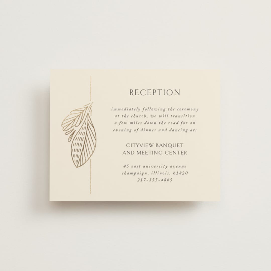 "Royalty" - Reception Cards in Cream by Jen Owens - Front
