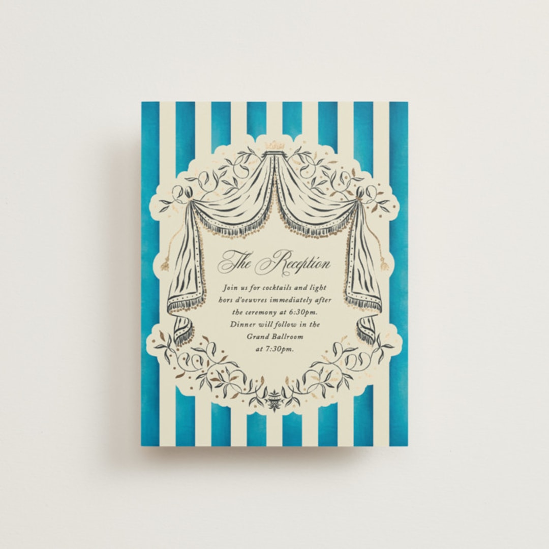 "Josephine" - Reception Cards in Marine by Jackie Crawford - Front
