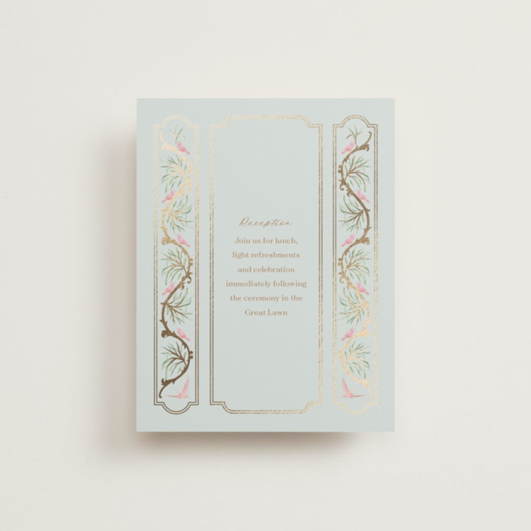 "Castle" - Reception Cards in Hummingbird by Claudia Orengo - Front