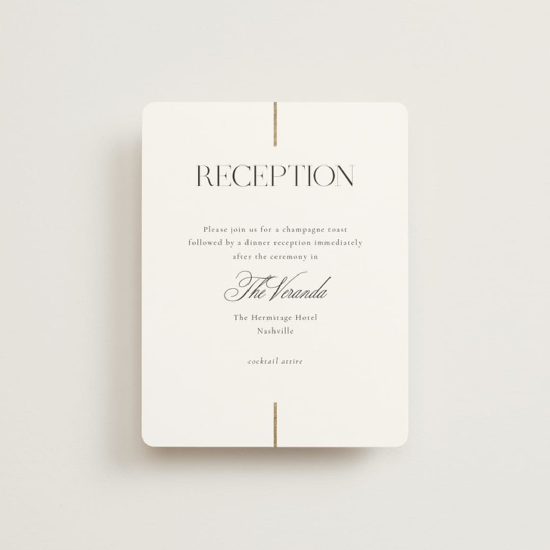 "Aligned" - Reception Cards in Spun Sugar by Jessica Williams - Front