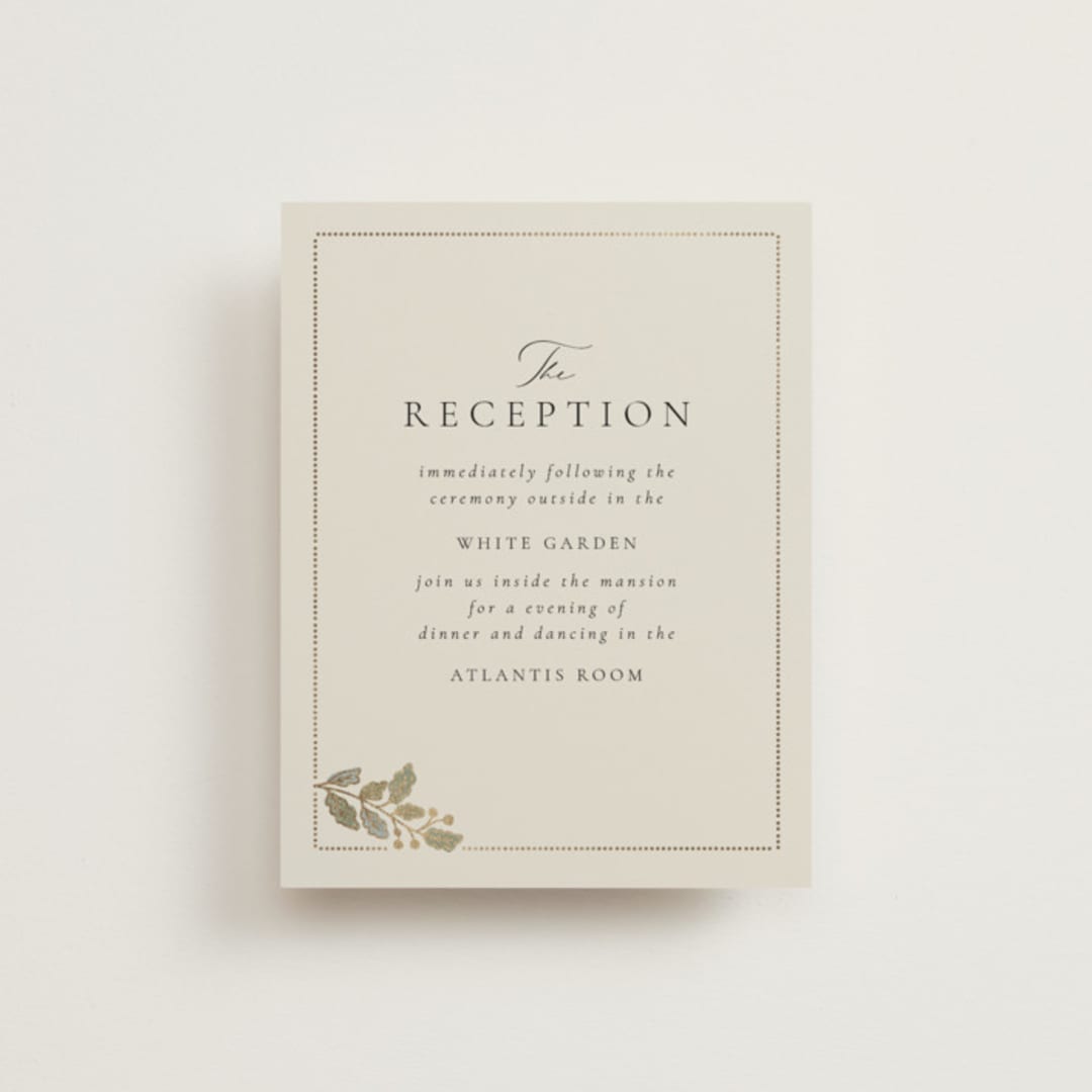 "Vine Wrap" - Reception Cards in Fern by Jen Owens - Front