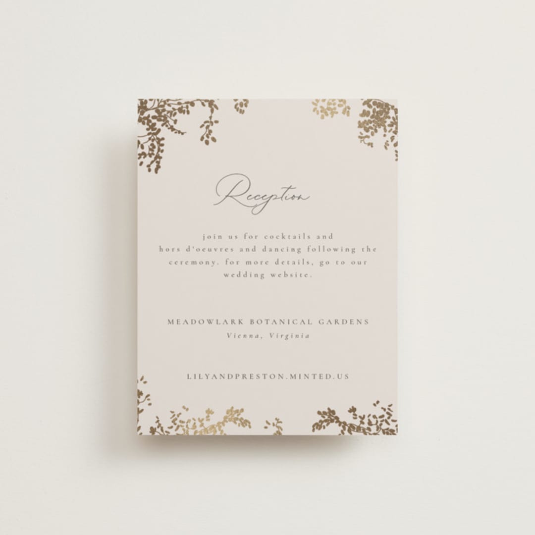 "forever and a day" - Reception Cards in Luxe Neutral by Design Lotus - Front