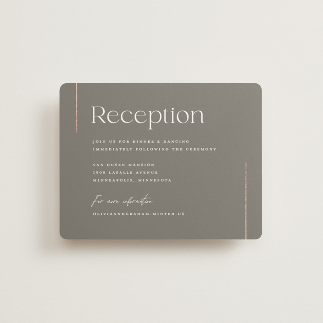 "Simple Lines" - Reception Cards in Snow by Michelle Taylor - Front