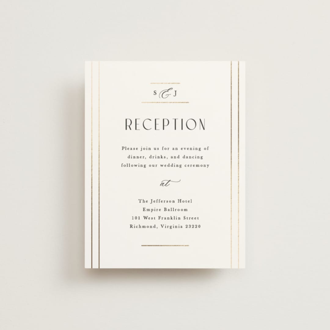 "Formally" - Reception Cards in Cloud by Carly Reed Walker - Front