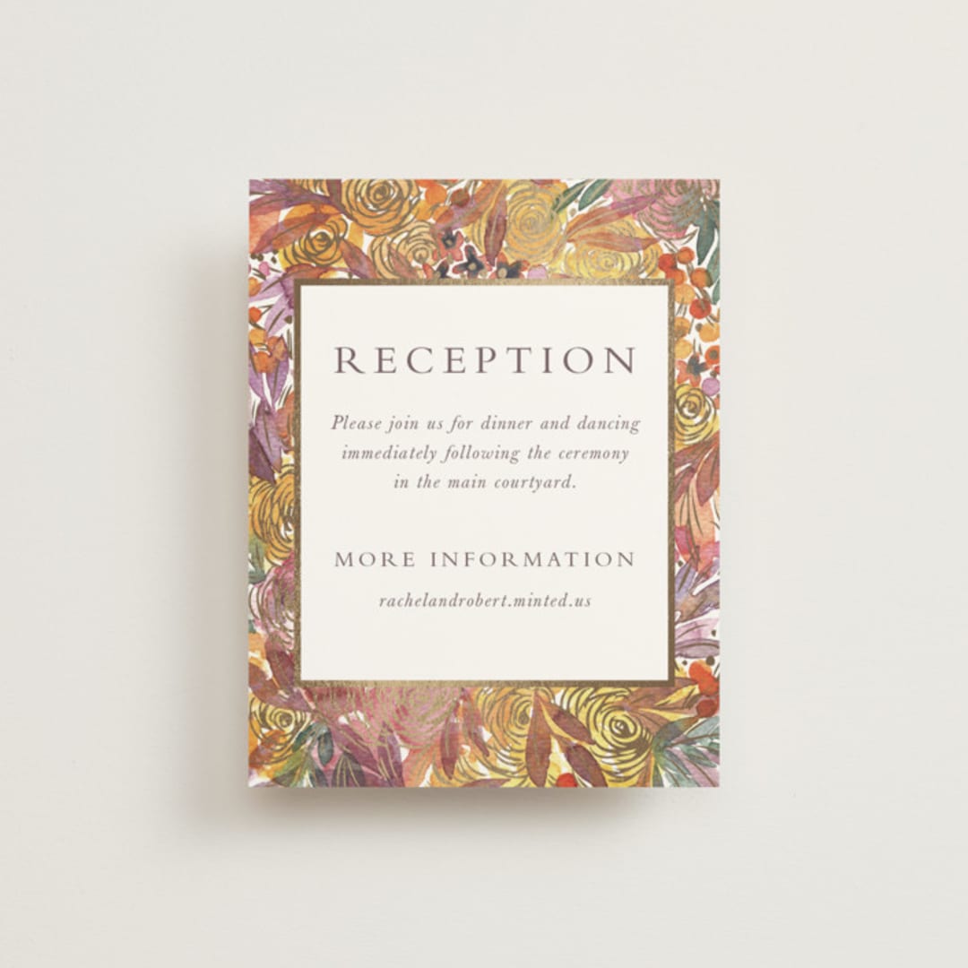 "Autumn flowers" - Reception Cards in Amber by Alexandra Dzh - Front