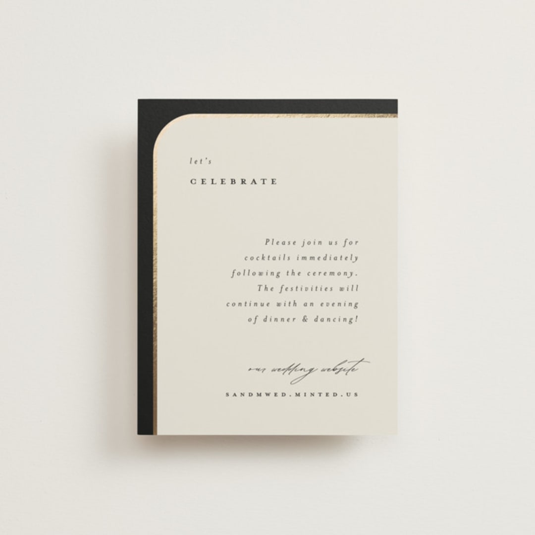 "Tuxedo" - Reception Cards in Black Tie by Carolyn Nicks - Front