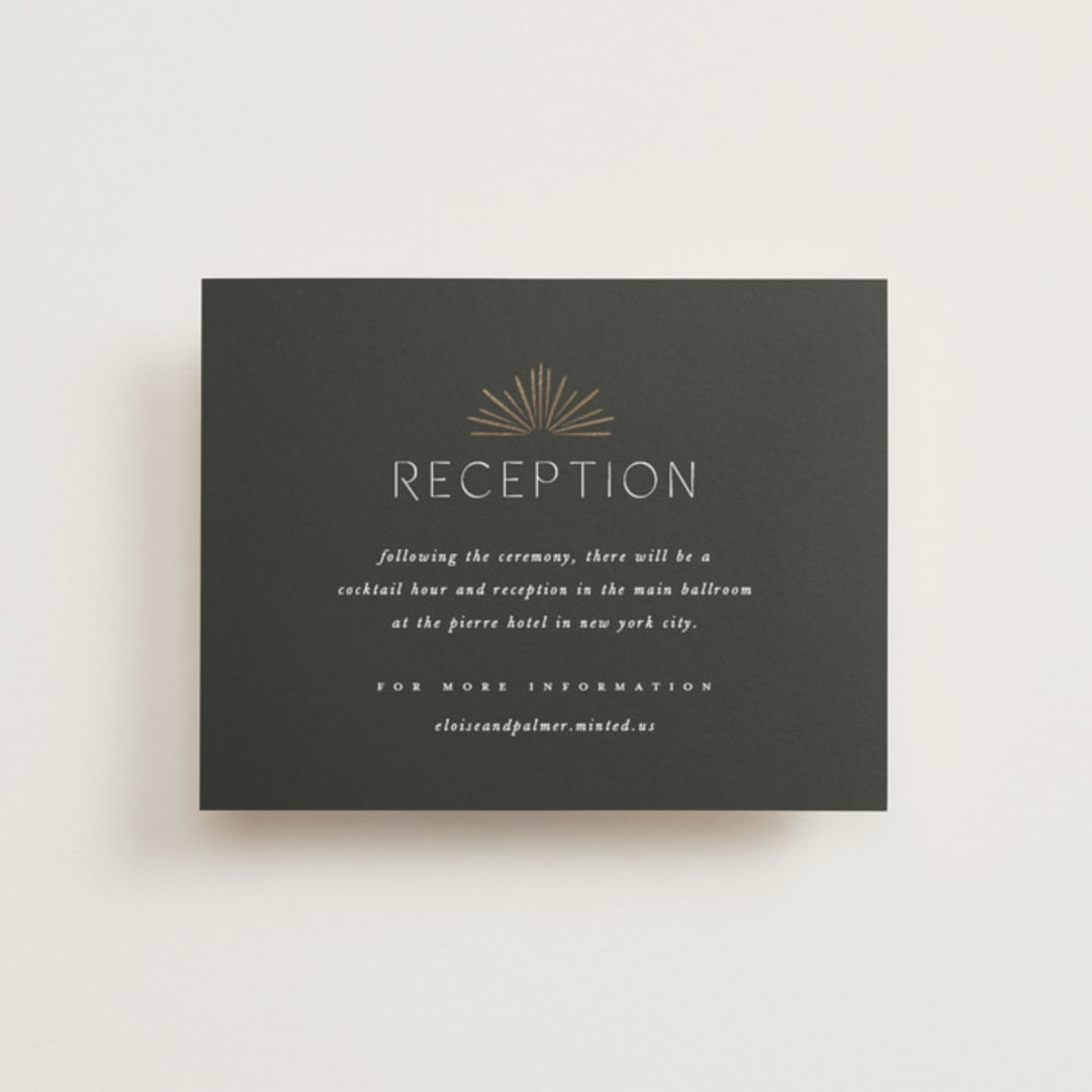 "Fringe" - Reception Cards in Midnight by Leah Bisch - Front