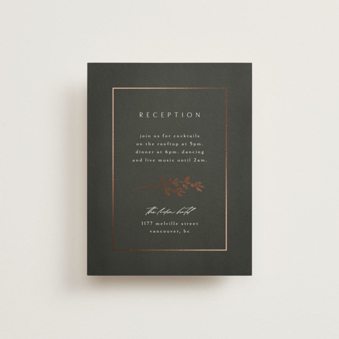 "Quince" - Reception Cards in Ivy by Kelly Schmidt - Front