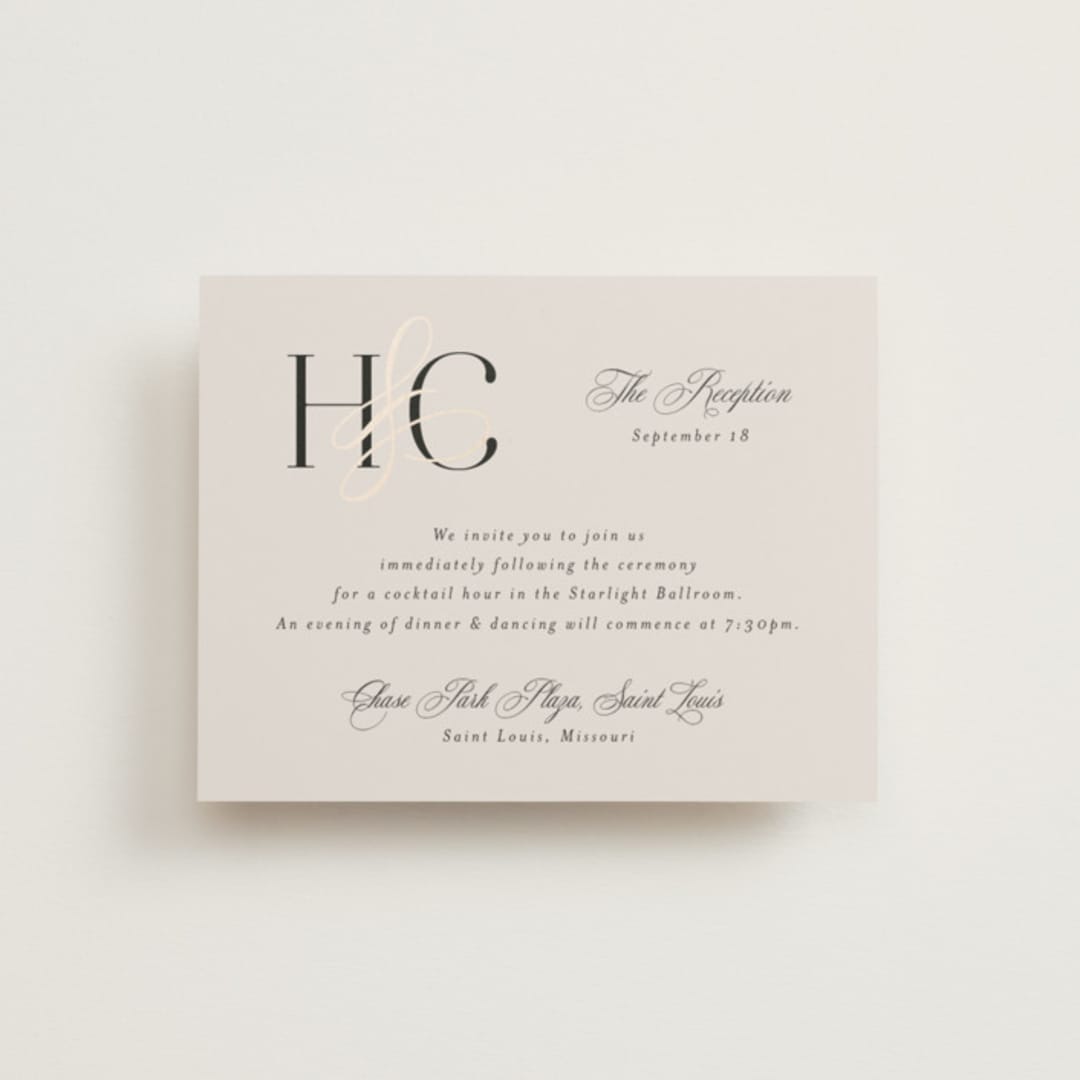 "HONOR" - Reception Cards in Ivory by Melanie Kosuge - Front